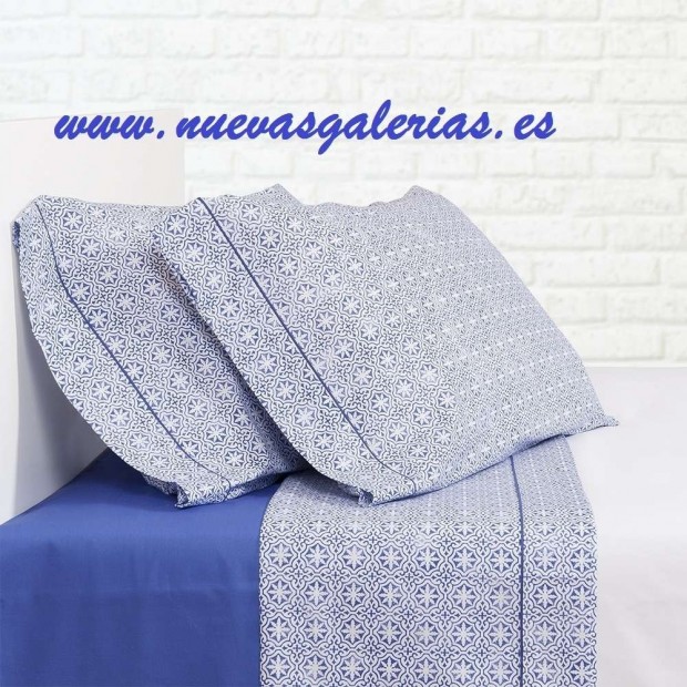Bassols Completo Lenzuola Siwa Azul | Bassols - 1 Set di lenzuola Siwa Bassols Blu 100% cotone egiziano Capelli mercerizzati 200
