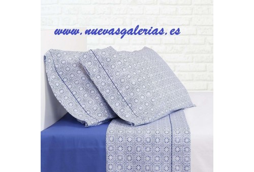 Bassols Completo Lenzuola Siwa Azul | Bassols - 1 Set di lenzuola Siwa Bassols Blu 100% cotone egiziano Capelli mercerizzati 200