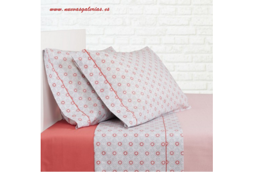 Bassols Completo Lenzuola Ica Rojo | Bassols - 1 Set di lenzuola Ica Red Bassols 100% cotone egiziano Capelli mercerizzati 200 f