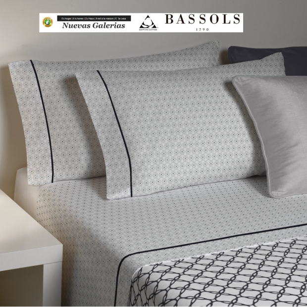 Bassols Completo Lenzuola Nager Gris | Bassols - 1 Set di lenzuola Nager Bassols Grigio 100% cotone egiziano Capelli mercerizzat