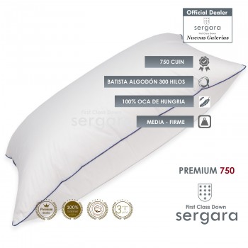 Sergara Premium 750 Oreiller 100% Duvet d´Oie | Moyen