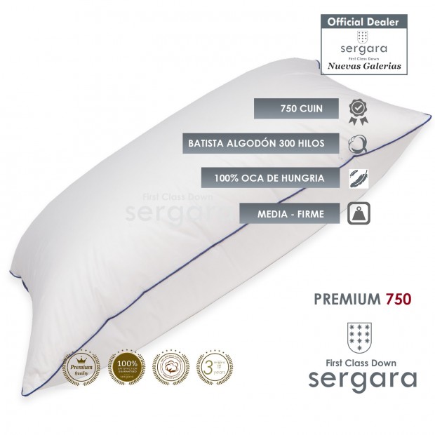 Almohada de Plumón Sergara Premium 750 | Medio