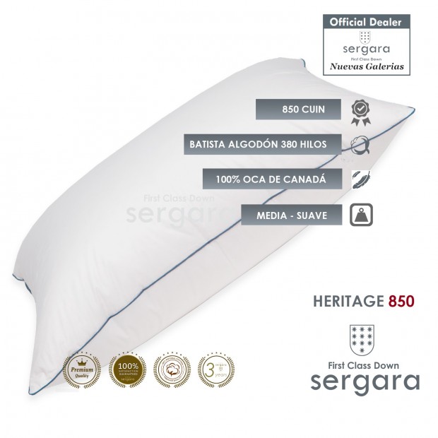 Almohada de Plumón Sergara Heritage 850 | Suave