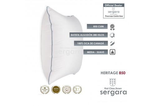Almohada de Plumón Sergara Heritage 850 | Suave