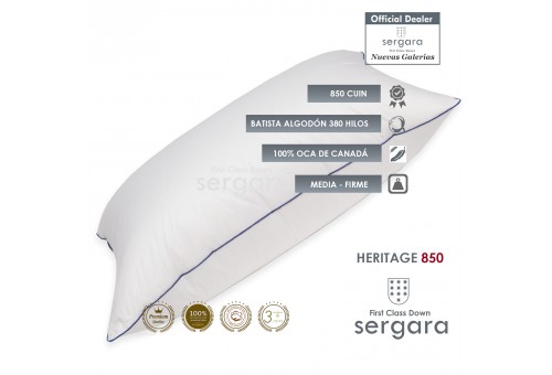 Sergara Heritage 850 Oreiller 100% Duvet d´Oie | Moyen