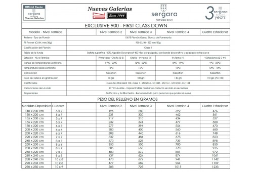 Cuscino d´Oca Sergara Exclusive 900 | Morbido