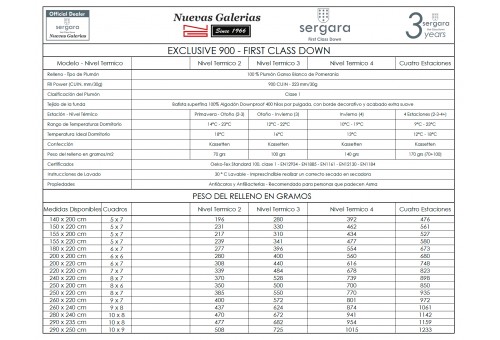 Cuscino d´Oca Sergara Exclusive 900 | Medio