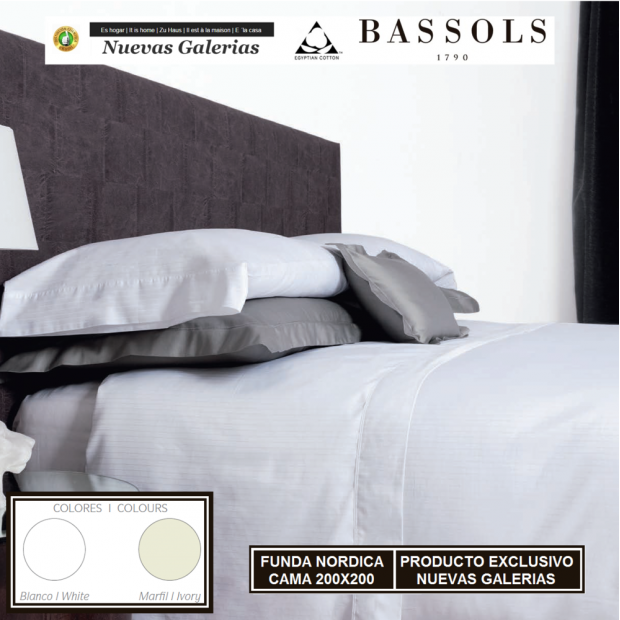 Bassols Copripiumino Cama 200x200 Luxor | Bassols - 1 Copripiumini Luxor by Bassols 100% cotone egiziano Raso mercerizzato 300 f