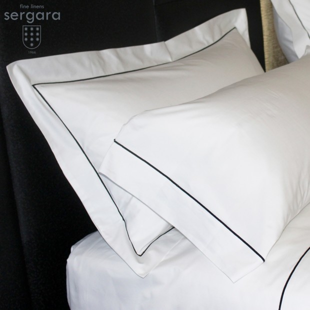Completo Lenzuola Sergara 600 filo cotone egiziano | Bourdon Nero
