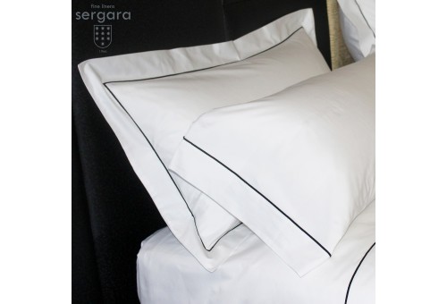 Completo Lenzuola Sergara 600 filo cotone egiziano | Bourdon Nero