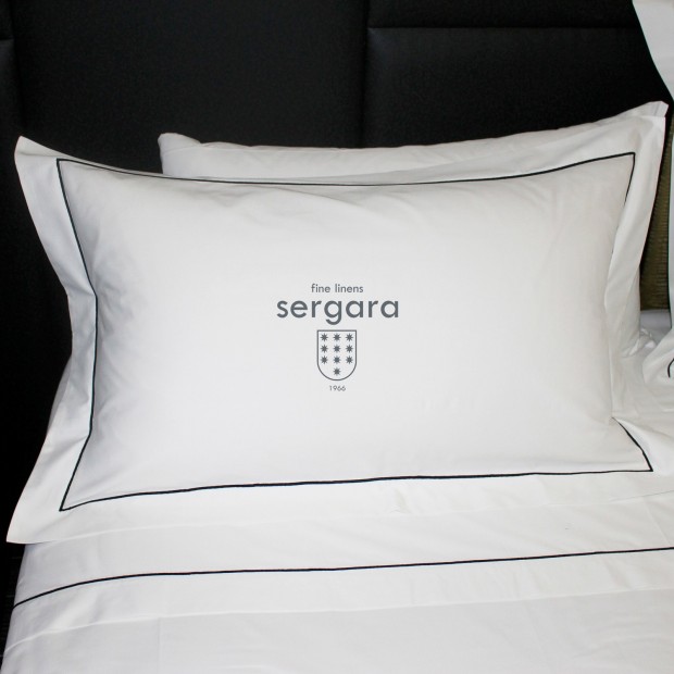 Taie D'Oreiller Sergara de coton Égyptien 600 fils | Bourdon Noire