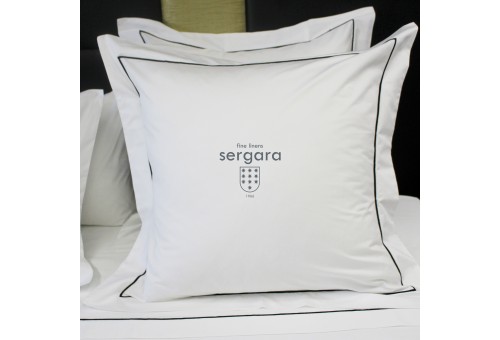 Taie D'Oreiller Sergara de coton Égyptien 600 fils | Bourdon Noire