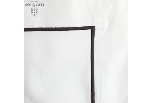 Sergara Sham 600 Thread Egyptian Cotton Sateen | Gray Bourdon