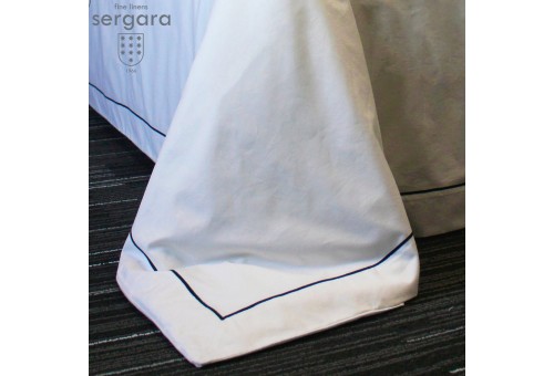 Sergara Duvet Cover 600 Thread Egyptian Cotton Sateen | Blue Bourdon