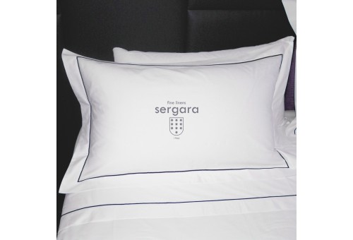 Taie D'Oreiller Sergara de coton Égyptien 600 fils | Bourdon Bleu