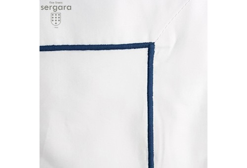 Federe Quadrate Sergara 600 filo cotone egiziano | Bourdon Blu