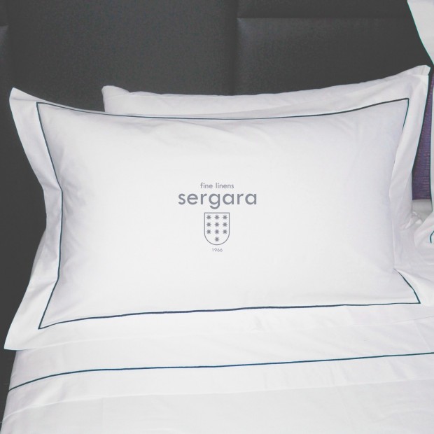 Ensemble de draps Sergara de coton Égyptien 600 fils | Bourdon Bleu Clair