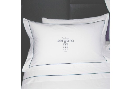 Housse de Couette Sergara de coton Égyptien 600 fils | Bourdon Bleu Clair
