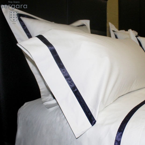 Ensemble de draps Sergara de coton Égyptien 600 fils | Illusion Bleu