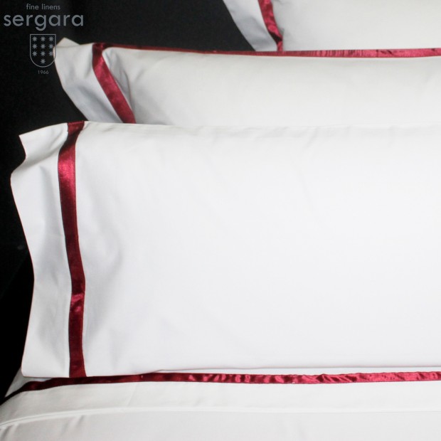 Ensemble de draps Sergara de coton Égyptien 600 fils | Illusion Rouge