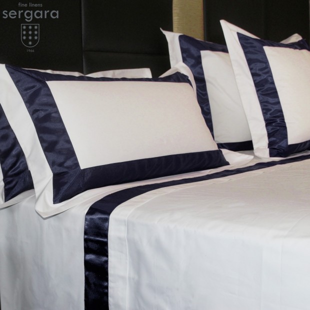 Ensemble de draps Sergara de coton Égyptien 600 fils | Bicolor Bleu