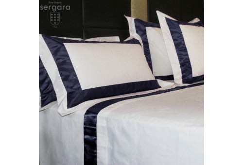 Sergara Sheet Set 600 Thread Egyptian Cotton Sateen | Blue Bicolor
