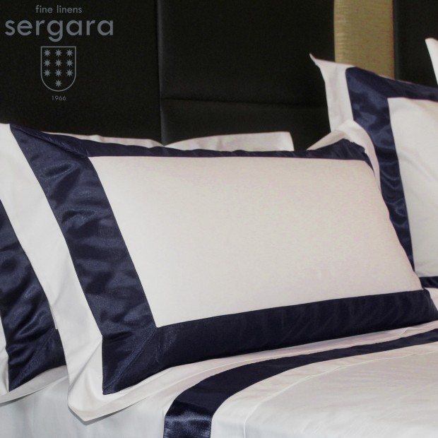 Taie D'Oreiller Sergara de coton Égyptien 600 fils | Bicolor Bleu