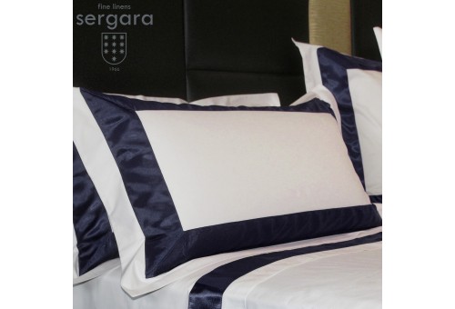 Taie D'Oreiller Sergara de coton Égyptien 600 fils | Bicolor Bleu