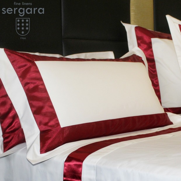 Sergara Sheet Set 600 Thread Egyptian Cotton Sateen | Red Bicolor