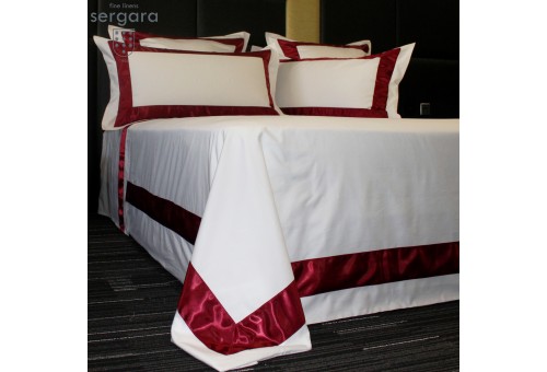 Housse de Couette Sergara de coton Égyptien 600 fils | Bicolor Rouge