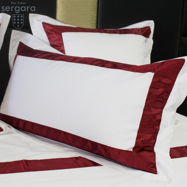 Taie D'Oreiller Sergara de coton Égyptien 600 fils | Bicolor Rouge