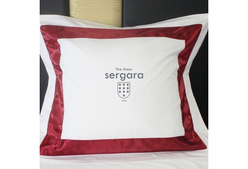 Sergara Sham 600 Thread Egyptian Cotton Sateen | Red Bicolor