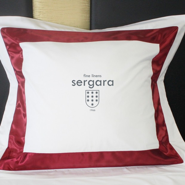 Sergara Euro Sham 600 Thread Egyptian Cotton Sateen | Red Bicolor
