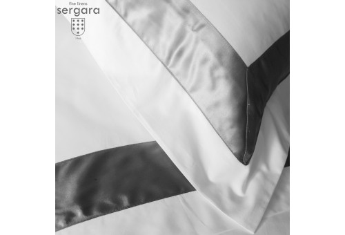 Ensemble de draps Sergara de coton Égyptien 600 fils | Bicolor Grises
