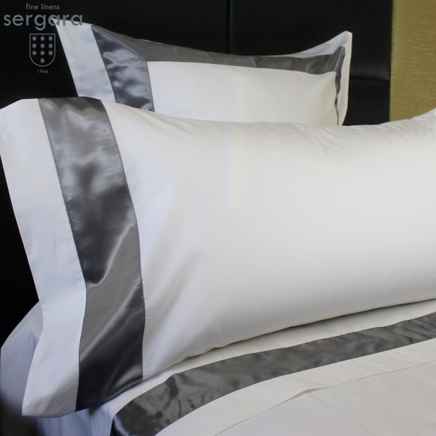 Ensemble de draps Sergara de coton Égyptien 600 fils | Bicolor Grises