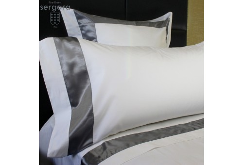 Ensemble de draps Sergara de coton Égyptien 600 fils | Bicolor Grises