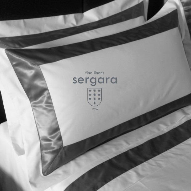 Taie D'Oreiller Sergara de coton Égyptien 600 fils | Bicolor Grises