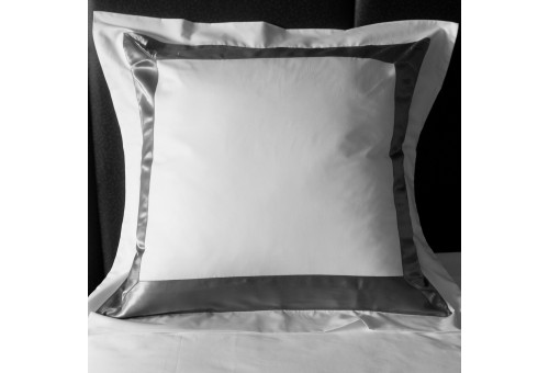 Taie D'Oreiller Carrées Sergara de coton Égyptien 600 fils | Bicolor Grises
