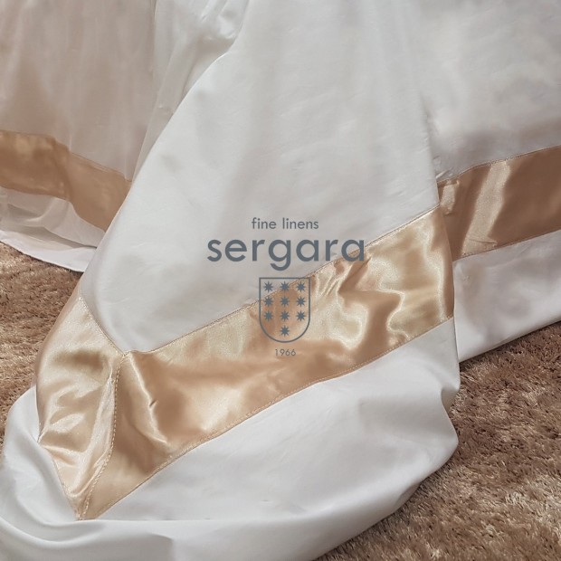 Sergara Duvet Cover 600 Thread Egyptian Cotton Sateen | Beig Bicolor