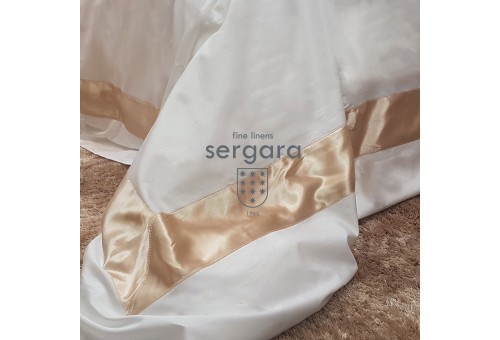 Housse de Couette Sergara de coton Égyptien 600 fils | Bicolor Beig