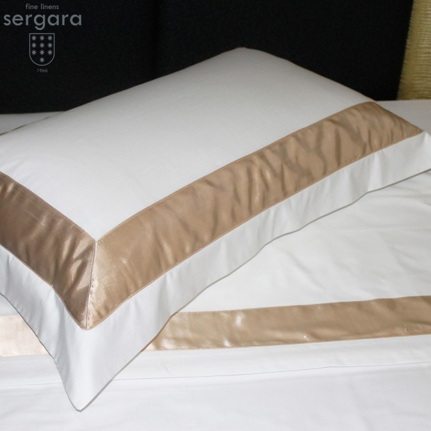 Taie D'Oreiller Sergara de coton Égyptien 600 fils | Bicolor Beig