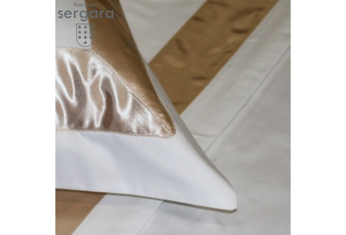 Sergara Euro Sham 600 Thread Egyptian Cotton Sateen | Beig Bicolor