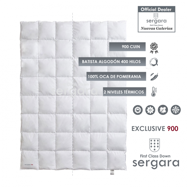 Sergara Exclusive 900 Fill Power Dual Warmth Down Comforter