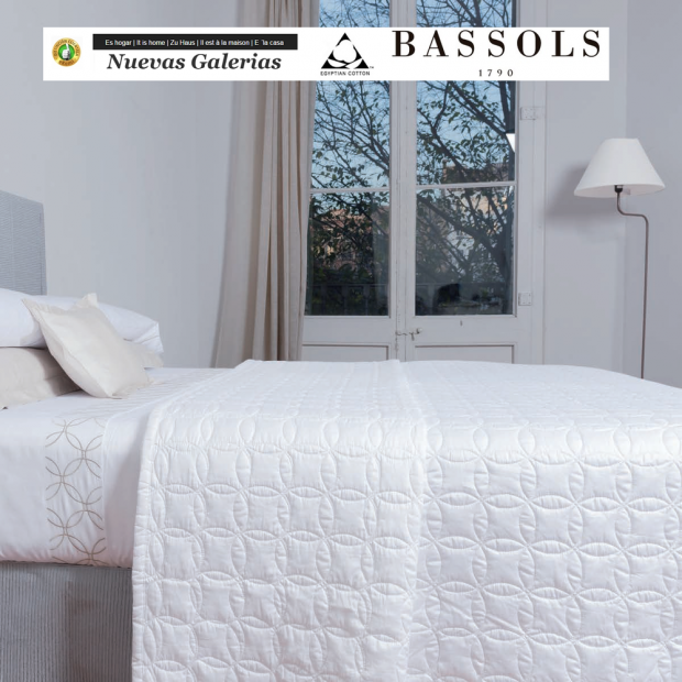 Bassols Trapunte Bouti Cirkle | Bassols - 1 Bouti Cirkle de Bassols Quilt 100% cotone egiziano Raso Mercerizzato 300 fili. Ripie