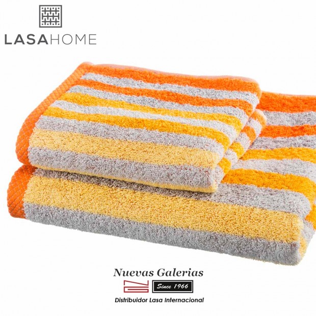 100% Cotton Bath Towel Set Orange| Pure Stripes