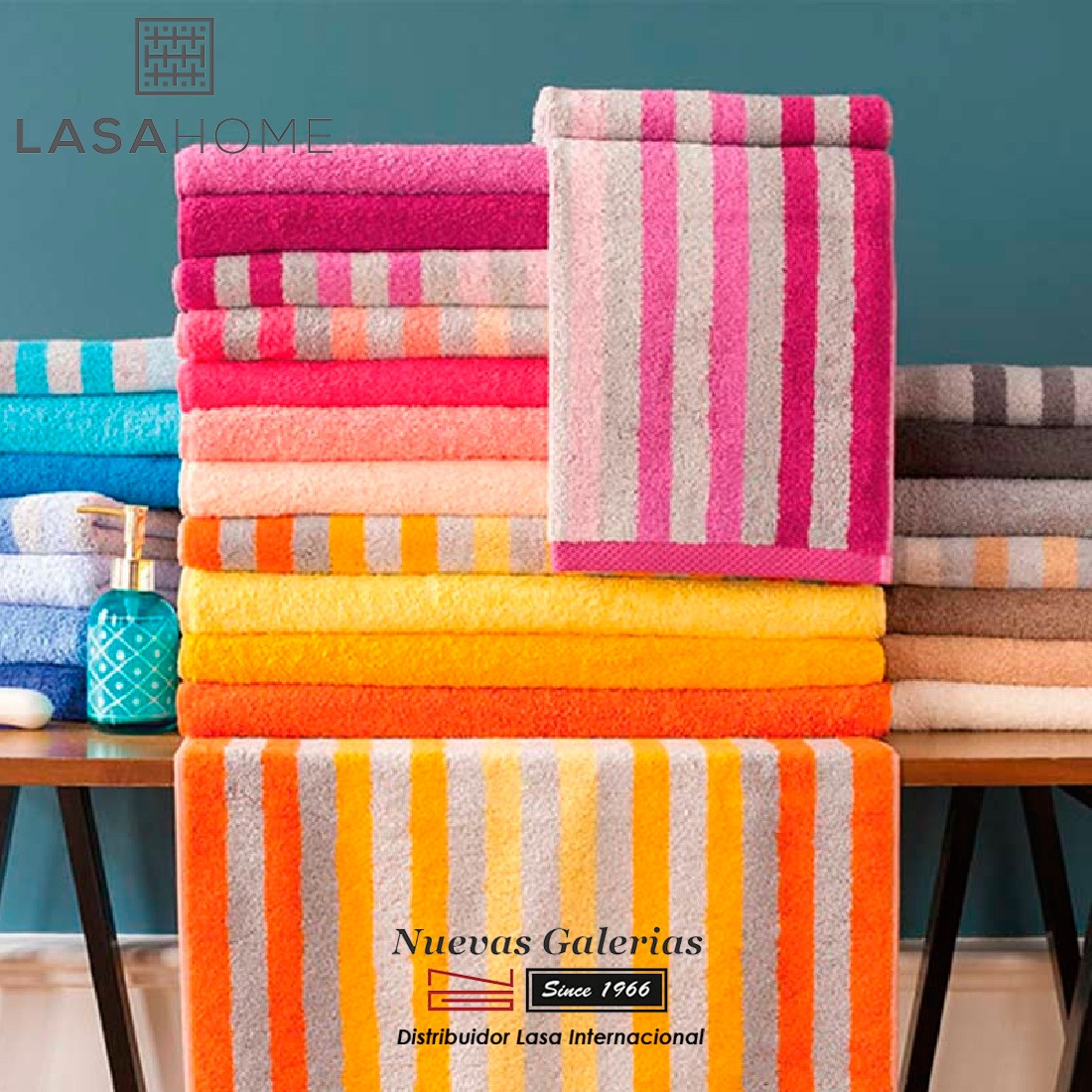 Handtuch Set Baumwolle Orange| Pure Stripes - Nuevas Galerias