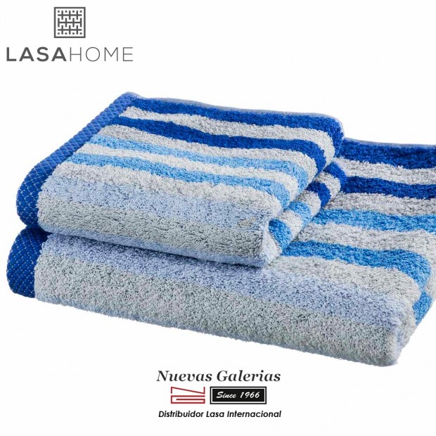 100% Cotton Bath Towel Set Blue | Pure Stripes