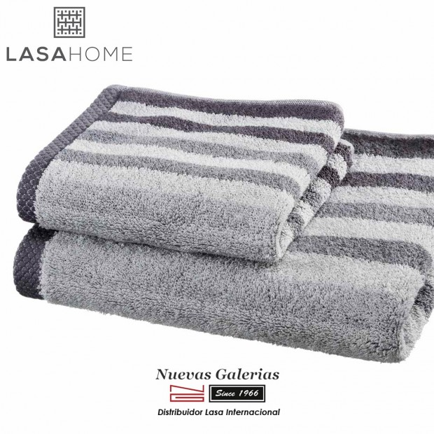 Handtuch Set Baumwolle Grau | Pure Stripes