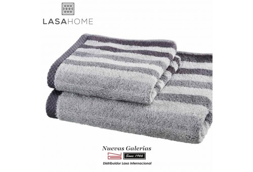Handtuch Set Baumwolle Grau | Pure Stripes