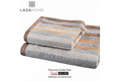 100% Cotton Bath Towel Set Brown | Pure Stripes